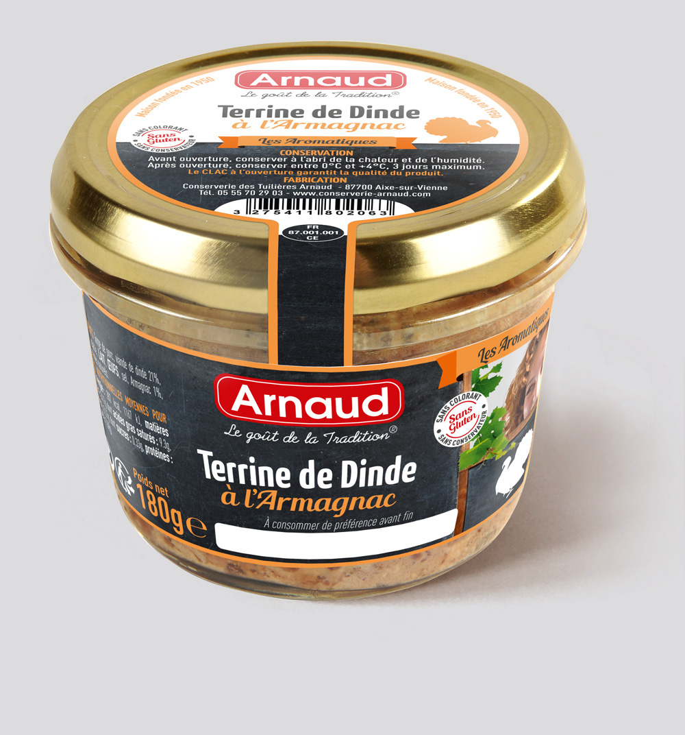 Arnaud Terrine de Dinde á l´Armagnac 180 g. (Morčacia terina s Armaňakom)