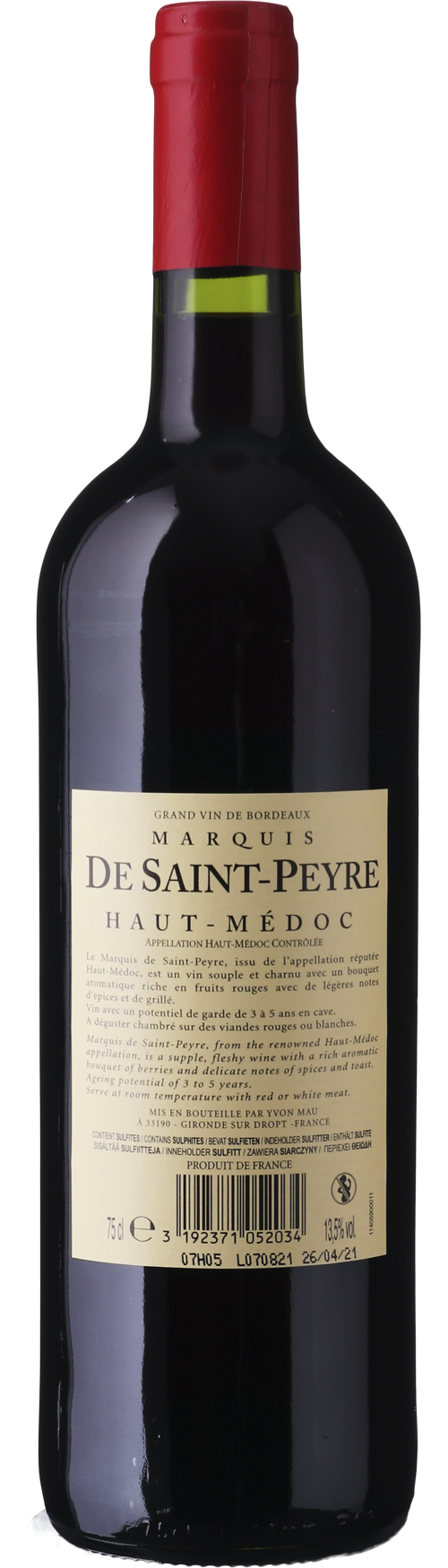 Haut Médoc A.O.C. Marquis De Saint-Peyre