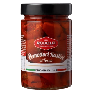 Pomodori Rustici al Forno Rodolfi Vaso sklo 280 g- Polosuché paradajky v slnečnicovom oleji