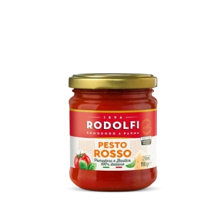 Pesto Rosso con basilico e Parmigiano 190 gr Rodolfi - Červené pesto s bazalkou a Parmezánom