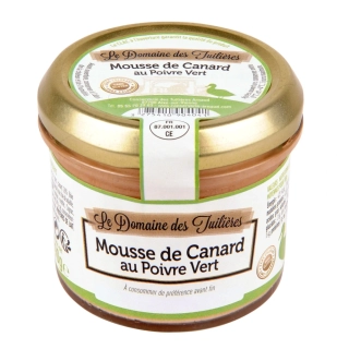 Tuiliéres Mousse Canard Poivre Vert 90g (Zamatovo hladká kačacia paštéta so zeleným korením)